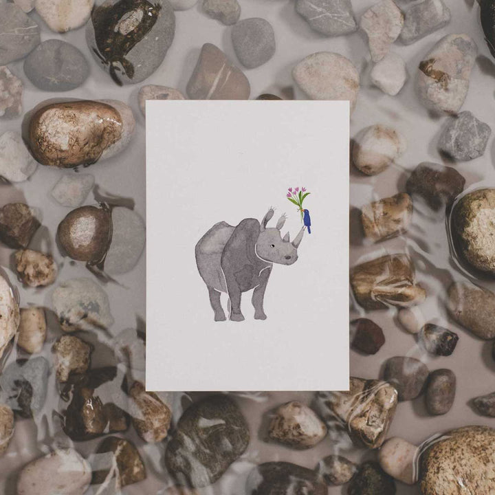 Postkarte : Nashorn | Túcan y limón