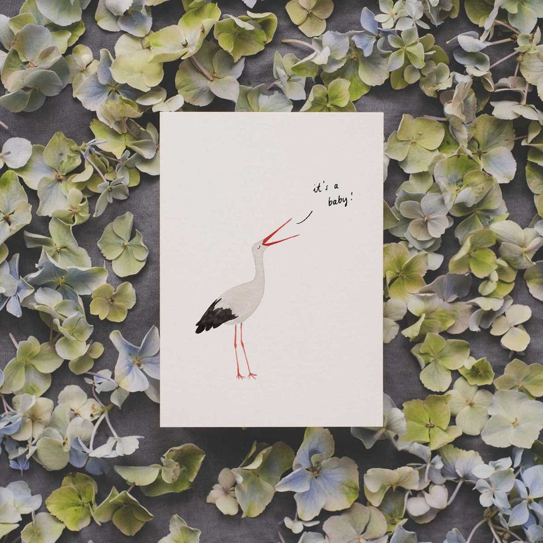 Postkarte: Storch - it´s a baby | Túcan y limón