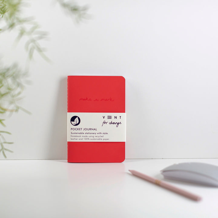 Pocket notebook from recycled leather | vent for change